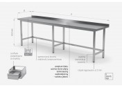 Stół przyścienny wzmocniony bez półki - POL-102-6