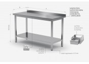Stół przyścienny z półką - POL-103