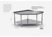 Stół przyścienny narożny z półką  POL-105