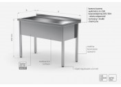 Stół z basenem jednokomorowym, wysokość komory 300 mm - POL-205/3