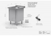 Stół ze zlewem, szafka z drzwiami na zawiasach - POL-218-1