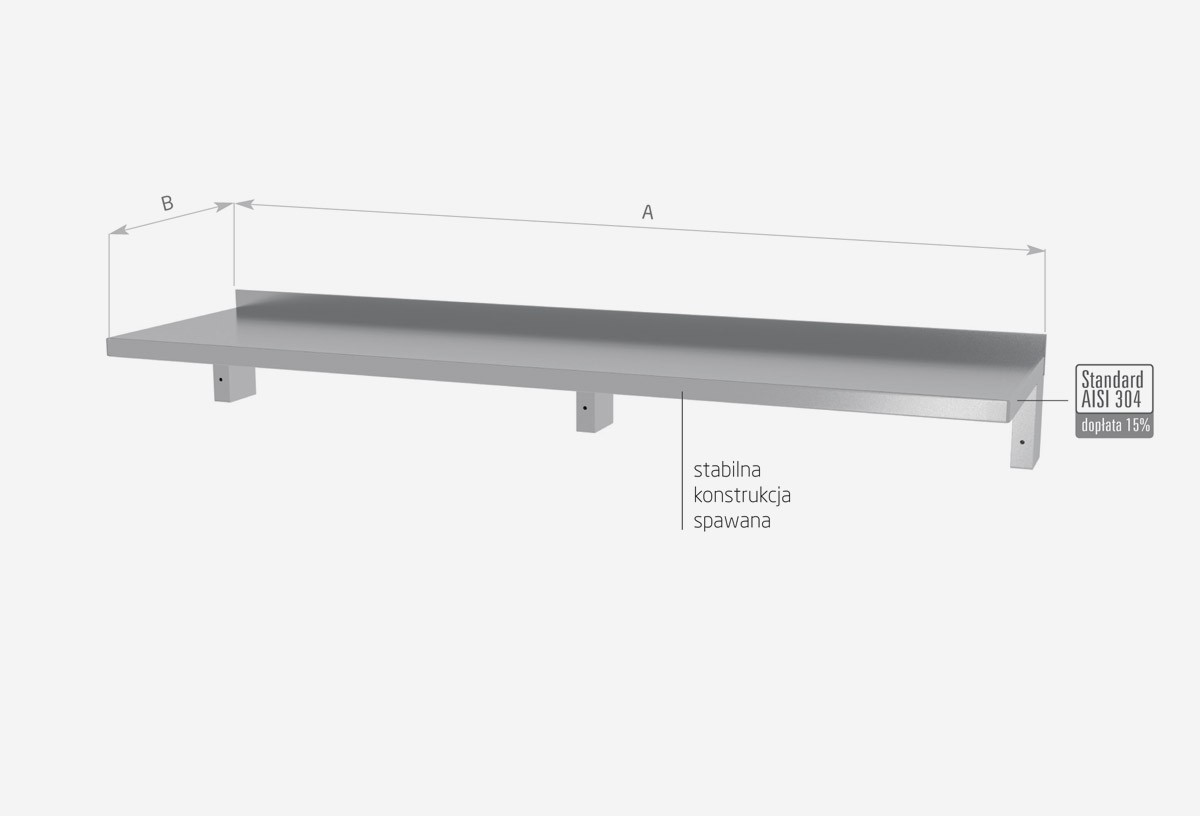 Półka wisząca pod urządzenia, wzmocniona - POL-383-3