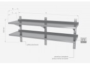 Półka wisząca przestawna, podwójna - POL-384-3