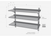 Półka wisząca przestawna, potrójna - POL-385