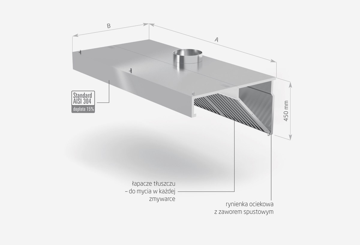 Okap przyścienny skośny - POL-730