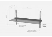 Półka wisząca przestawna pojedyncza, perforowana z dwiema konsolami - POL-381-PERF