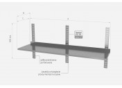 Półka wisząca przestawna pojedyncza, perforowana z trzema konsolami - POL-381-3-PERF